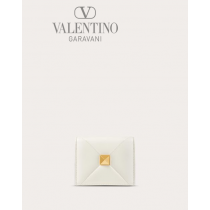 Shop fake valentino yorkdale toronto Small Nappa Roman Stud Wallet for Woman in Ivory