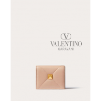 imitation valentino canada stores Small Nappa Roman Stud Wallet for Woman in Rose Cannelle