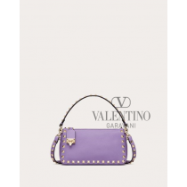 fakes valentino Ottawa Small Rockstud Grainy Calfskin Crossbody Bag for Woman in Wisteria