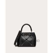 Cheap valentino canada stores Small Roman Stud The Handle Bag In Nappa Leather With Tone-on-tone Studs for Woman in Black
