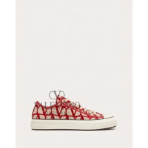 Cheap valentino canada stores Toile Iconographe Totaloop Low-top Sneaker for Man in Beige/red