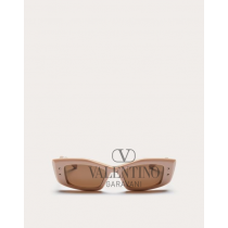 Discount valentino canada locations V -rectangular Acetate for Woman in Beige/dark Brown