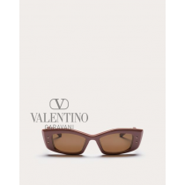 Replica valentino yorkdale toronto V -rectangular Acetate for Woman in Brown/dark Brown