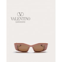 Knockoff valentino Ottawa V -rectangular Acetate for Woman in Dark Nude/dark Brown