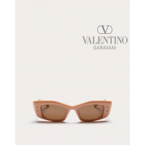 fakes valentino Ottawa V -rectangular Acetate for Woman in Mid Beige/dark Brown