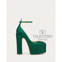 cheap fake valentino canada store Garavani Tan-go Pump With Crystals 155mm for Woman in Emerald