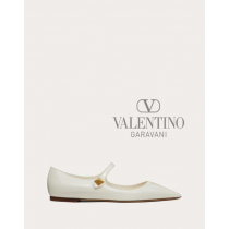 Fake Valentino toronto Garavani Tiptoe Patent Leather Ballet Flats for Woman in Ivory