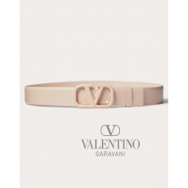 replicas valentino canada Vlogo Signature Belt In Shiny Calfskin 30mm for Woman in Powder Rose
