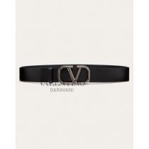 Replica valentino yorkdale toronto Vlogo Signature Calfskin Belt 40 Mm for Man in Black