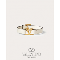 AAA quality fake valentino canada sale Vlogo Signature Calfskin Bracelet for Woman in Light Ivory