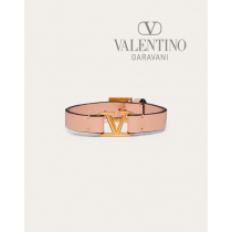 Fake Valentino toronto Vlogo Signature Calfskin Bracelet for Woman in Rose Cannelle
