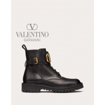 fakes valentino Ottawa Vlogo Signature Calfskin Combat Boot 35mm / .8 In. for Woman in Black
