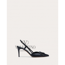 fakes valentino Ottawa Vlogo Signature Calfskin Slingback Pump 80 Mm / 3.15 In. for Woman in Black