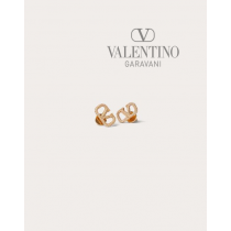 fakes valentino Ottawa Vlogo Signature Earrings In Metal And Swarovski® Crystals for Woman in Gold