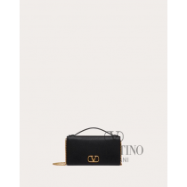 Buy fake valentino canada outlet Vlogo Signature Grainy Calfskin Wallet With Chain for Woman in Black