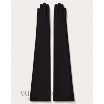 copy valentino canada yorkdale Vlogo Signature Jersey Gloves for Woman in Black