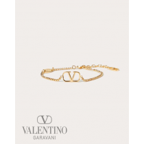 copy valentino canada yorkdale Vlogo Signature Metal Bracelet for Woman in Gold