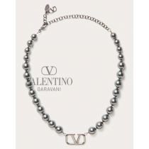 Discount valentino canada locations Vlogo Signature Metal Choker With Swarovski® Pearls for Man in Ruthenium