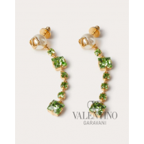 AAA quality fake valentino canada sale Vlogo Signature Metal Earrings With Pearls And Crystals E-commerce Exclusive for Woman in Gold/green