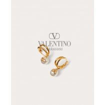 copy valentino canada yorkdale Vlogo Signature Metal Earrings With Swarovski® Pearls for Woman in Gold