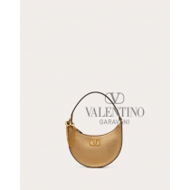 high quality fake valentino canada sale Vlogo Signature Mini Hobo Bag In Metallic Grainy Calfskin for Woman in Antique Brass Dark