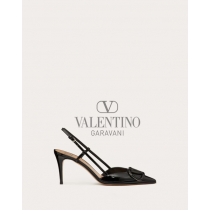 Cheap valentino canada stores Vlogo Signature Patent Leather Slingback Pump 80mm / 3.15 In. for Woman in Black