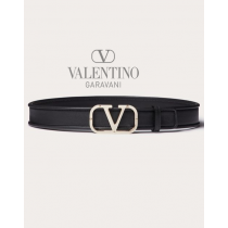 Cheap valentino canada stores Vlogo Type Calfskin Belt 30 Mm for Woman in Black