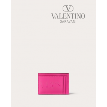 replicas valentino canada Vltn Calfskin Card Holder for Man in Pink Pp