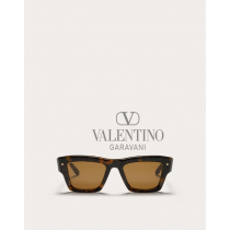 copy valentino canada yorkdale Xxii - Squared Acetate Stud Frame in Havana Brown/​brown