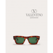 reps valentino canada locations Xxii - Squared Acetate Stud Frame in Havana Brown/​dark Green