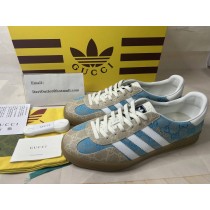 Adidas x Gucci Gazelle Sneaker GG Monogram Ebony and Blue