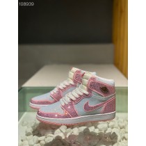 Air Jordan 1 High Women Crystal Covered Pink Silver
