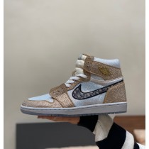 Air Jordan 1 High x Dior Crystals Gold Silver