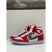 Air Jordan 1 High x Dior Crystals Silver Red