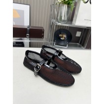 ALAÏA Ballet Flats In Fishnet Black
