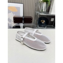 ALAÏA Ballet Flats In Fishnet White