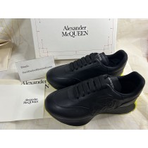 Alexander McQueen Men Sprint Runner Sealed Logo Leather Black