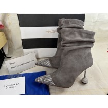Aquazzura Ankle Boots 90mm Strass Embellished Gray