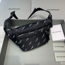 Balenciaga All Over Print Logo Nylon Waist Bag