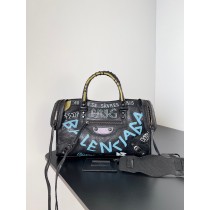 Balenciaga City Classic Graffiti Medium Bag 30CM Black Blue
