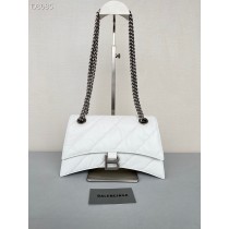 Balenciaga Crush Small Chain Bag 25.5CM Calfskin White