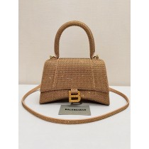 Balenciaga Crystal-embellished Hourglass Large Tote Bag Brown