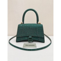 Balenciaga Crystal-embellished Hourglass Large Tote Bag Green