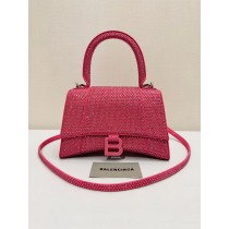 Balenciaga Crystal-embellished Hourglass Large Tote Bag Red