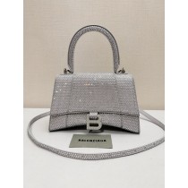 Balenciaga Crystal-embellished Hourglass Large Tote Bag Silver
