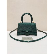 Balenciaga Crystal-embellished Hourglass Mini Tote Bag Green