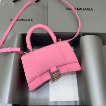 Balenciaga Hourglass Mini Denim Crossbody Bag Pink