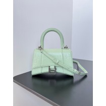Balenciaga Hourglass Mini Handbag 19CM Crocodile Embossed Mint