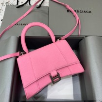 Balenciaga Hourglass Small Denim Crossbody Bag Pink