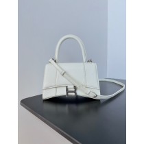 Balenciaga Hourglass Small Handbag 19CM Grained Calfskin White